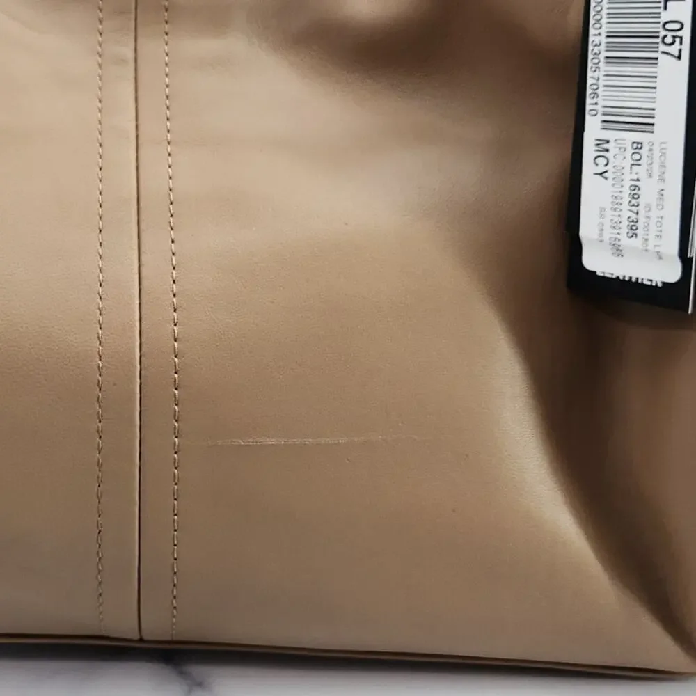 NWT Karl Lagerfeld Paris Luciene Leather Tote Bag + Dust Bag & Karl Charm READ